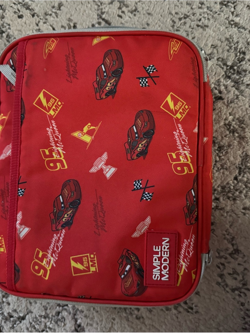 Kids lighting mcqeen lunch bag with Zip Pocket - simple modern